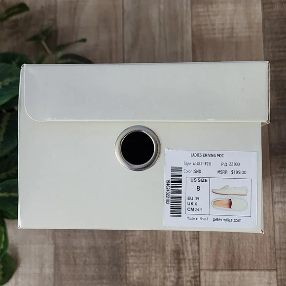 Peter Millar Driving Loafers in Sand Full-Grain Leather Size 8 - Picture 14 of 14